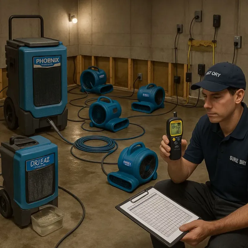 Structural Drying and Dehumidification process in Highland Park, NJ